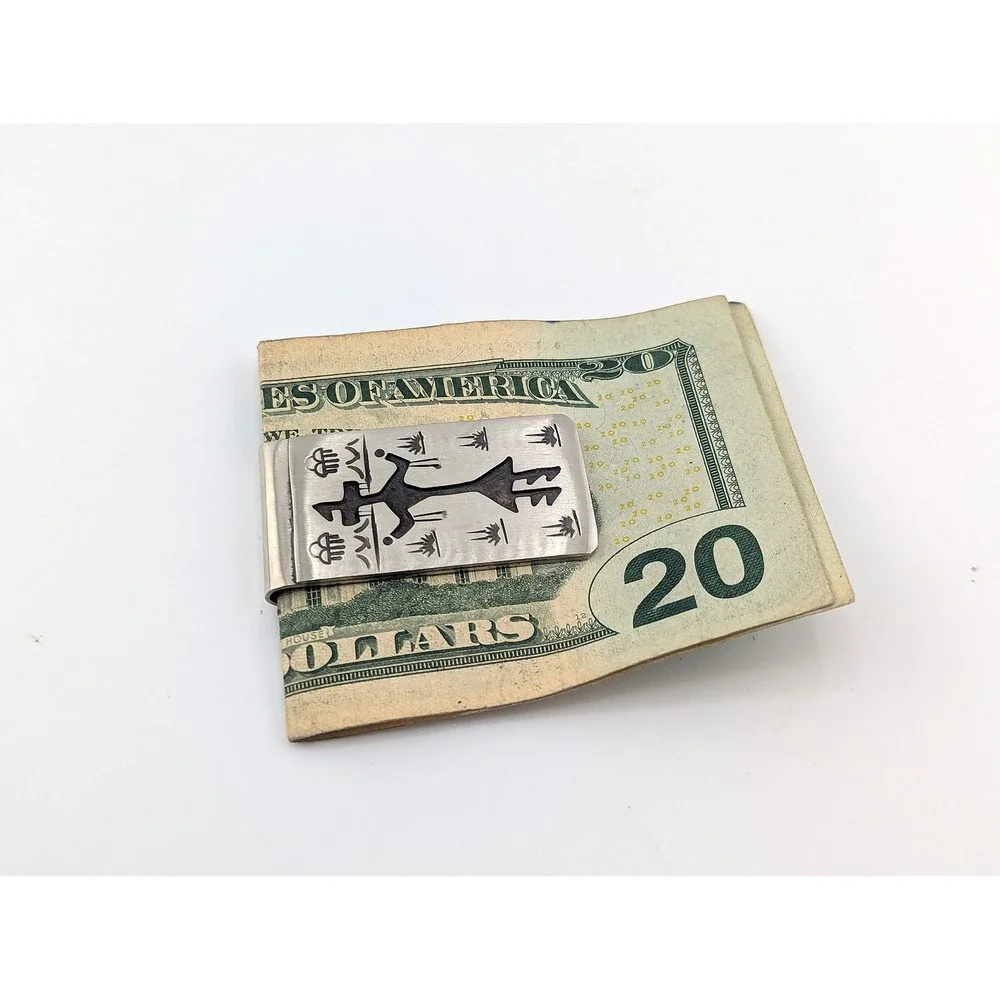 Handmade Navajo Silver Money Clip‎ Native American Men's Accessories ***
